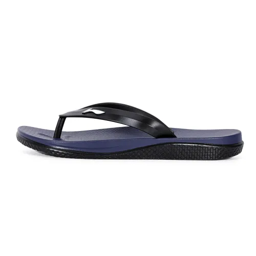 Li Ning Abrasion Resistant Slip Resistant Quick Dry Flip Flops Men's Black Blue