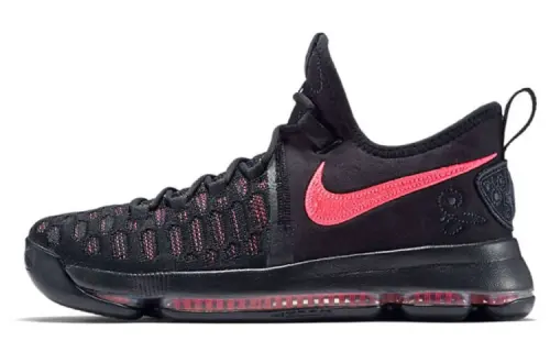 Nike KD 9 Aunt Pearl Air Cushion Non-slip Lightweight Low-top Practical Basketball Shoes Men's Black Pink Breast Cancer