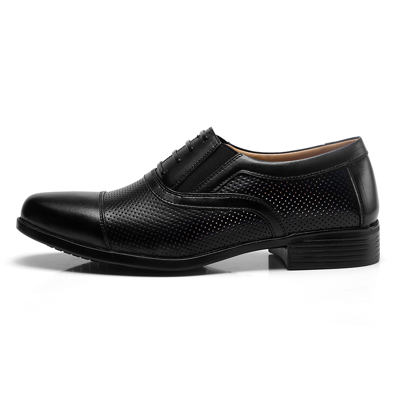 Qiangren 3515 three-joint breathable business sandals, hollow lightweight derby shoes, formal leather shoes, men's style