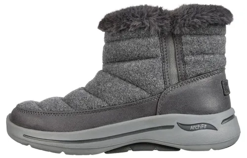 Skechers Go Walk Arch Fit Short Snow Boots Women's Gray