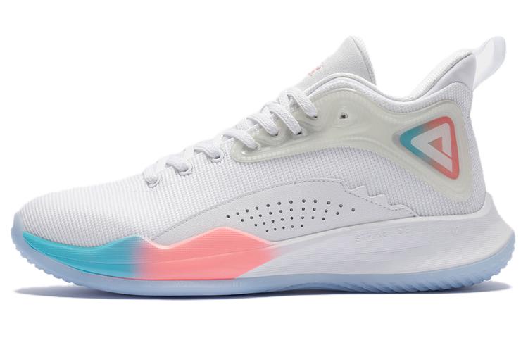 PEAK Cushioning Slip Resistant Abrasion Resistant Low top Basketball Shoes Men’s White