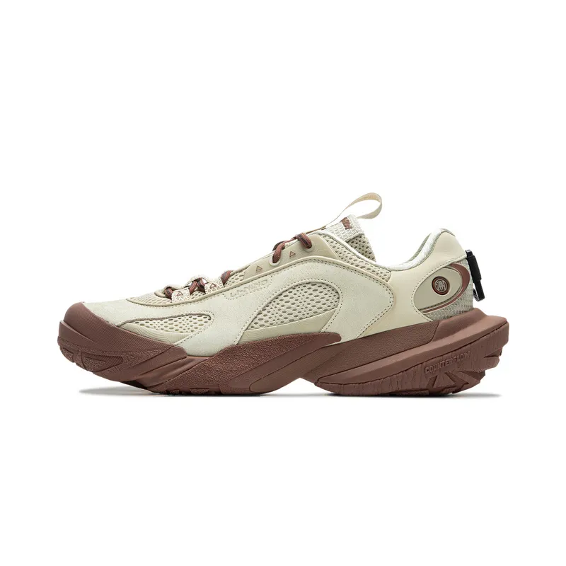 Li Ning CF Tracing, Hiking EDC Slip Resistant Abrasion Resistant Low top Hiking Shoes Unisex Green Brown