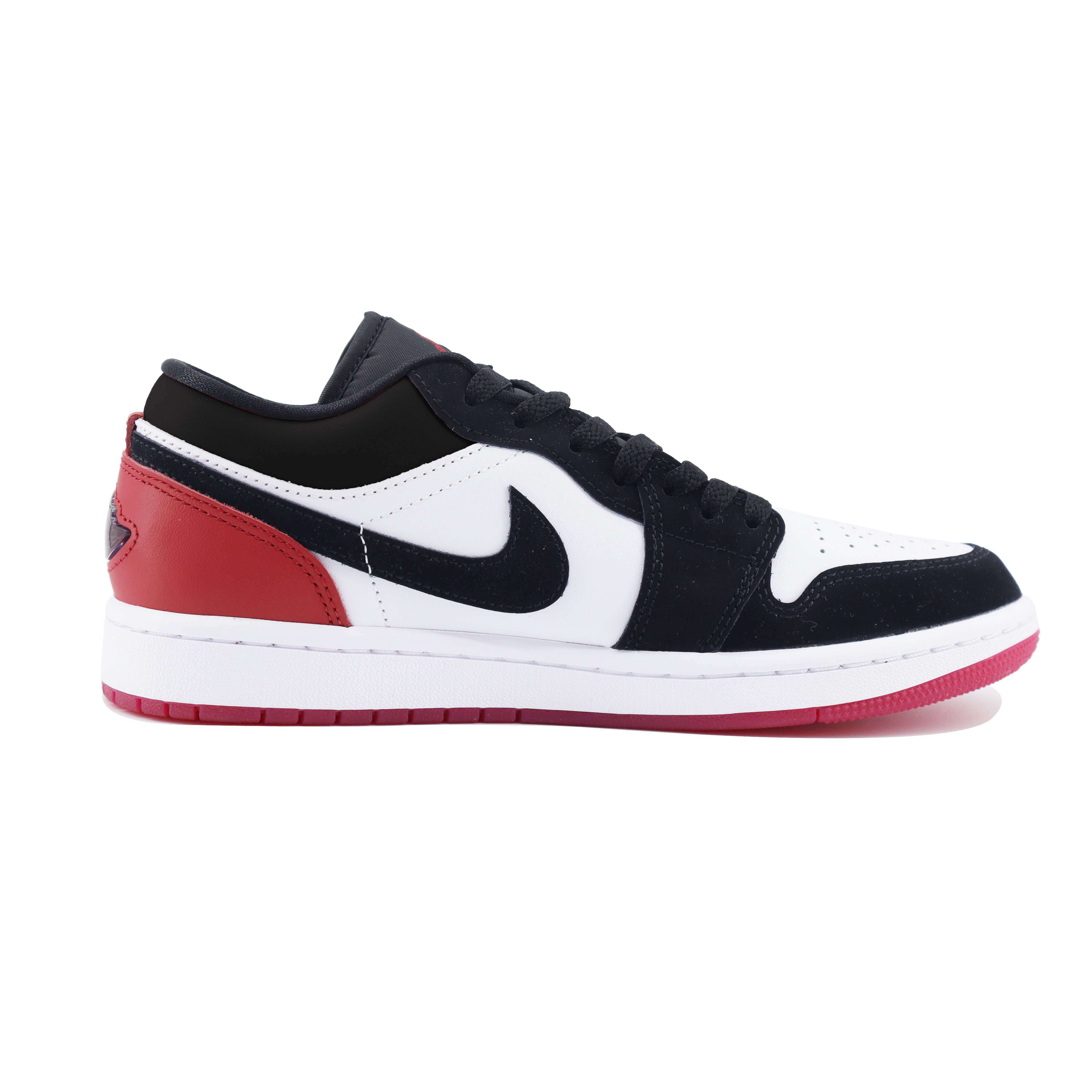 Jordan Air Jordan 1 Slip Resistant Abrasion Resistant Low top Vintage Basketball Shoes Unisex Black Red