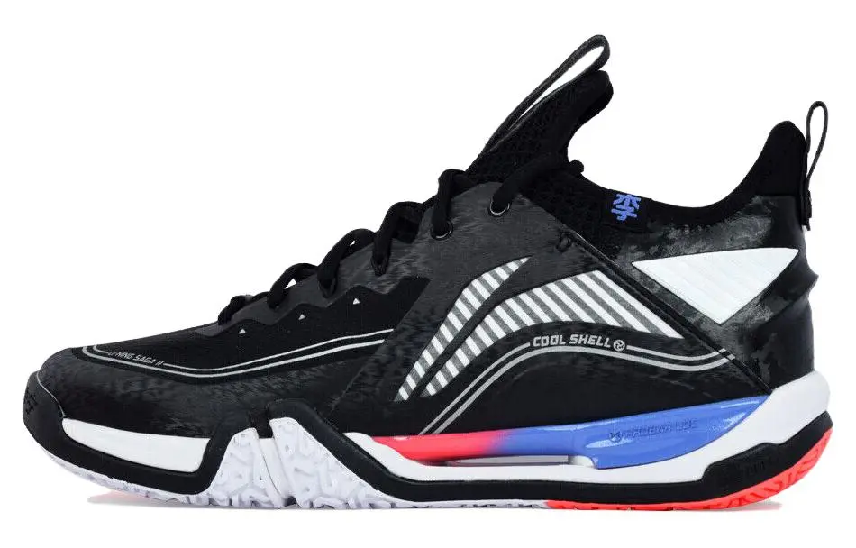 Li Ning Saga ⅡPro 2 Pro Comfortable Rebound Mid top Badminton Shoes Unisex Black