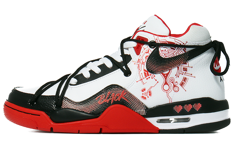 Nike Flight Legacy Mid top Vintage Basketball Shoes Unisex Red White Black