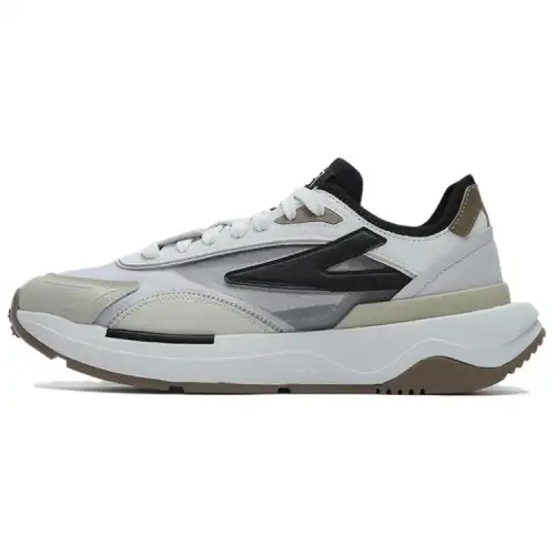 FILA PIONIERE Pioneer Textile, Synthetic Leather Abrasion Resistant Low top Chunky Sneakers Men's White Brown