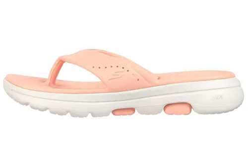 Skechers Go Walk 5 Comfortable Rubber Sole Slide Slippers Women's White Pink