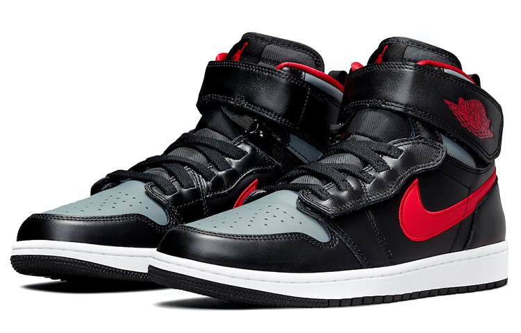 Jordan 1 High FlyEase Black Gym Red Smoke Grey