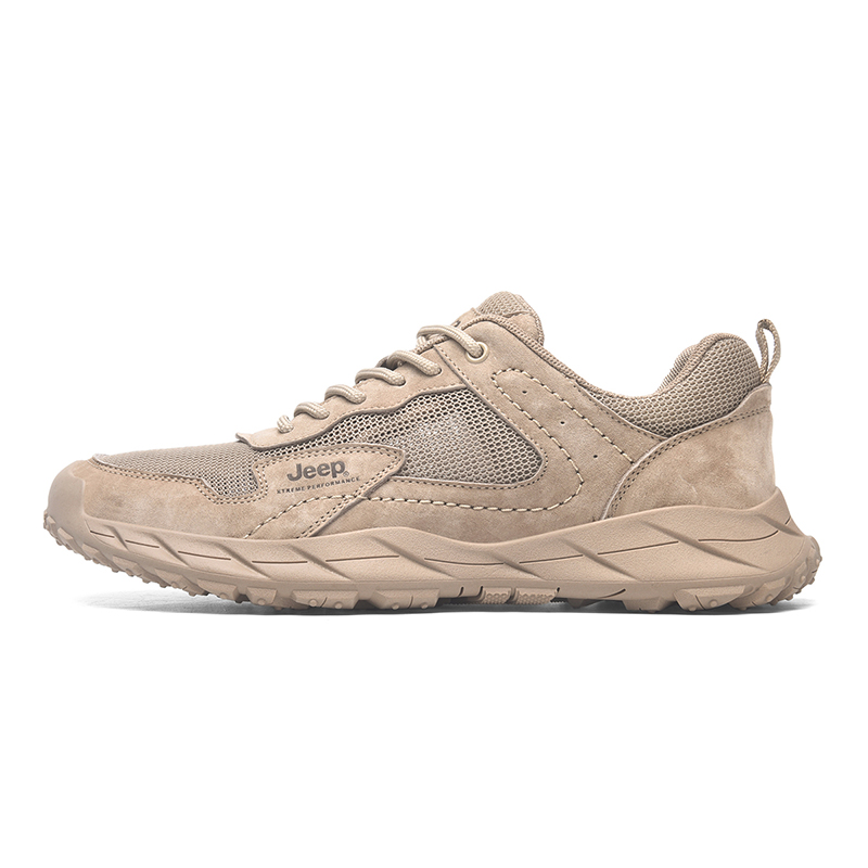 Jeep Pigskin, Textile Low top Outdoor Hiking Shoes Men's Khaki
