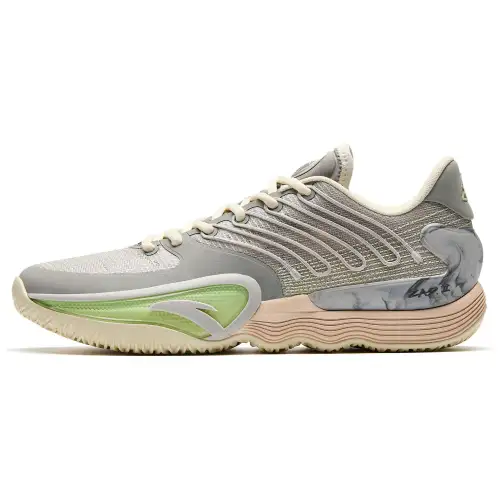 Anta Zap 2 Cushioning Abrasion Resistant Breathable Low top Basketball Shoes Men's White Gray