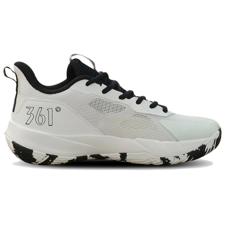 361° Slip Resistant Abrasion Resistant Slip Resistant Abrasion Resistant Low top Basketball Shoes Men’s White Black