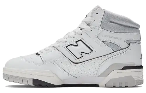 New Balance NB 650 series mid-top retro basketball shoes for men and women, white gray