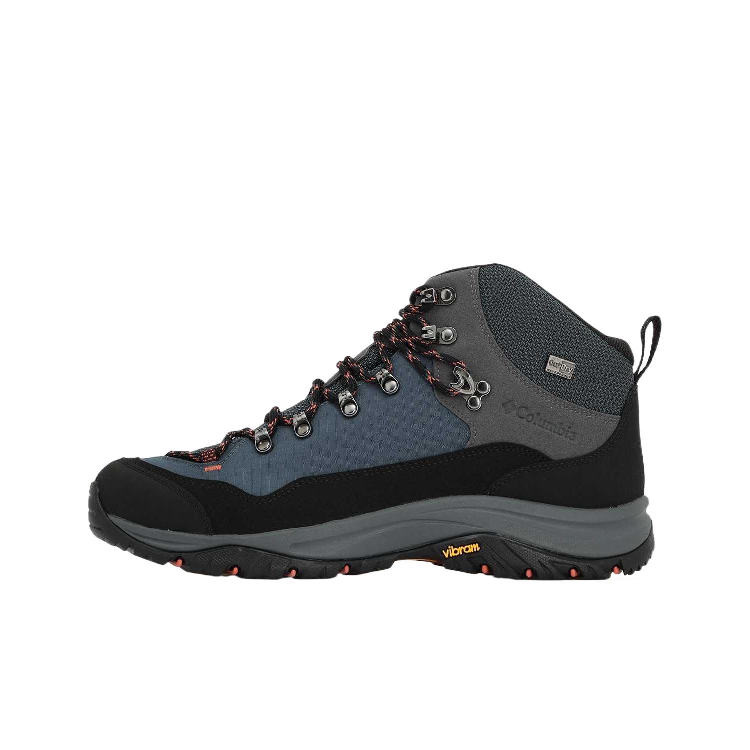 Columbia Steens Abrasion Resistant, Waterproof, And Non Slip Grip Mid top Hiking Mountaineering Shoes Men’s Black Blue