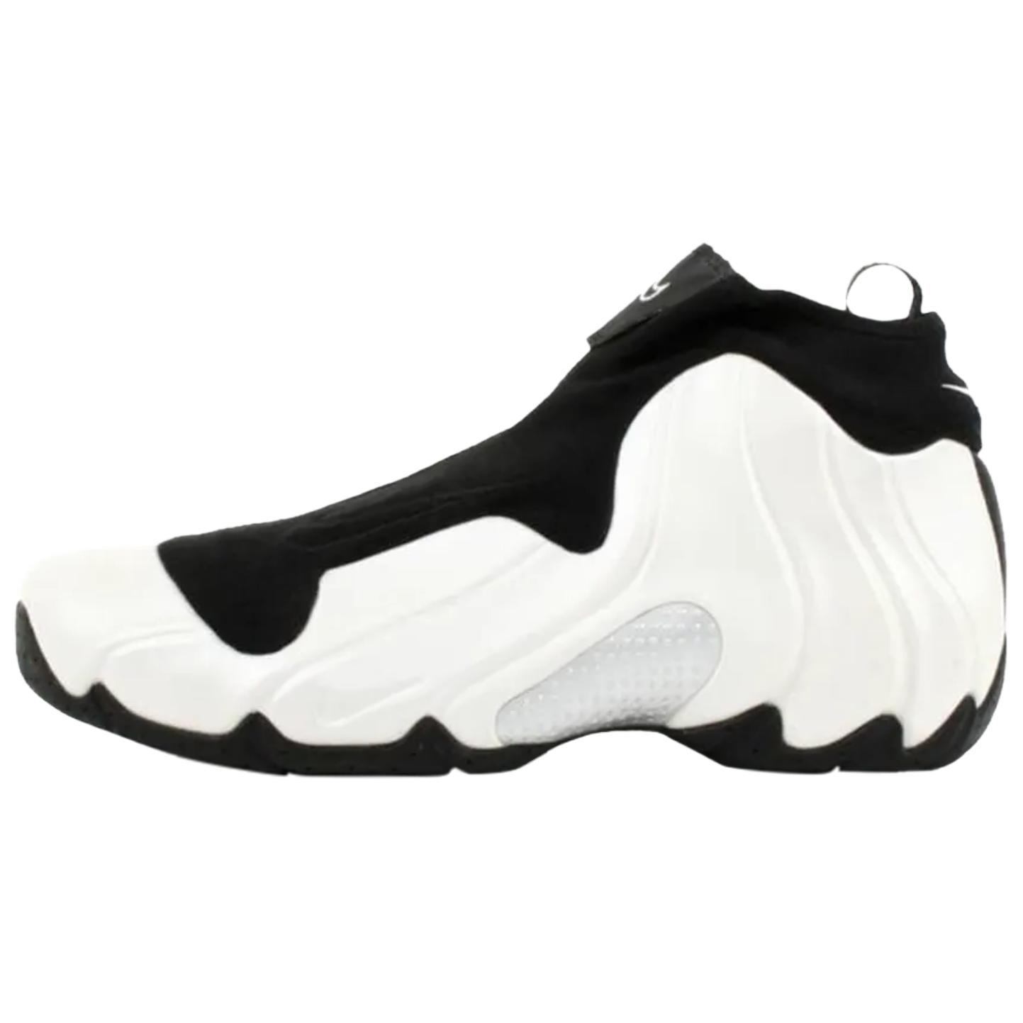 Nike Air Flightposite comfortable and versatile non-slip mid-top basketball shoes men's black and white