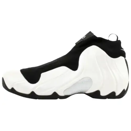 Nike Air Flightposite comfortable and versatile non-slip mid-top basketball shoes men's black and white