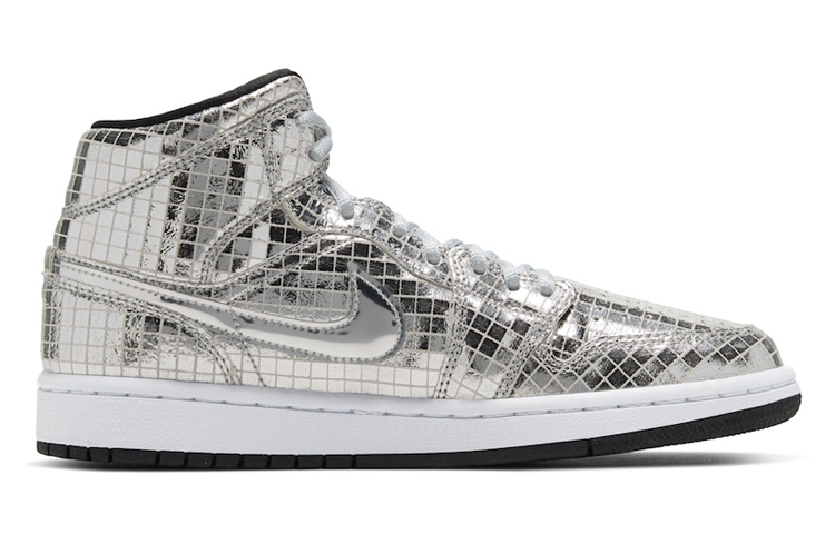 Jordan 1 Mid SE Disco Metallic Silver Women’s