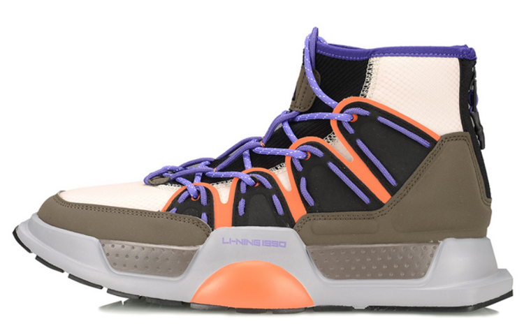 Li Ning Essence Synthetic Leather, Textile Cushioning Lightweight Abrasion Resistant Slip Resistant High top