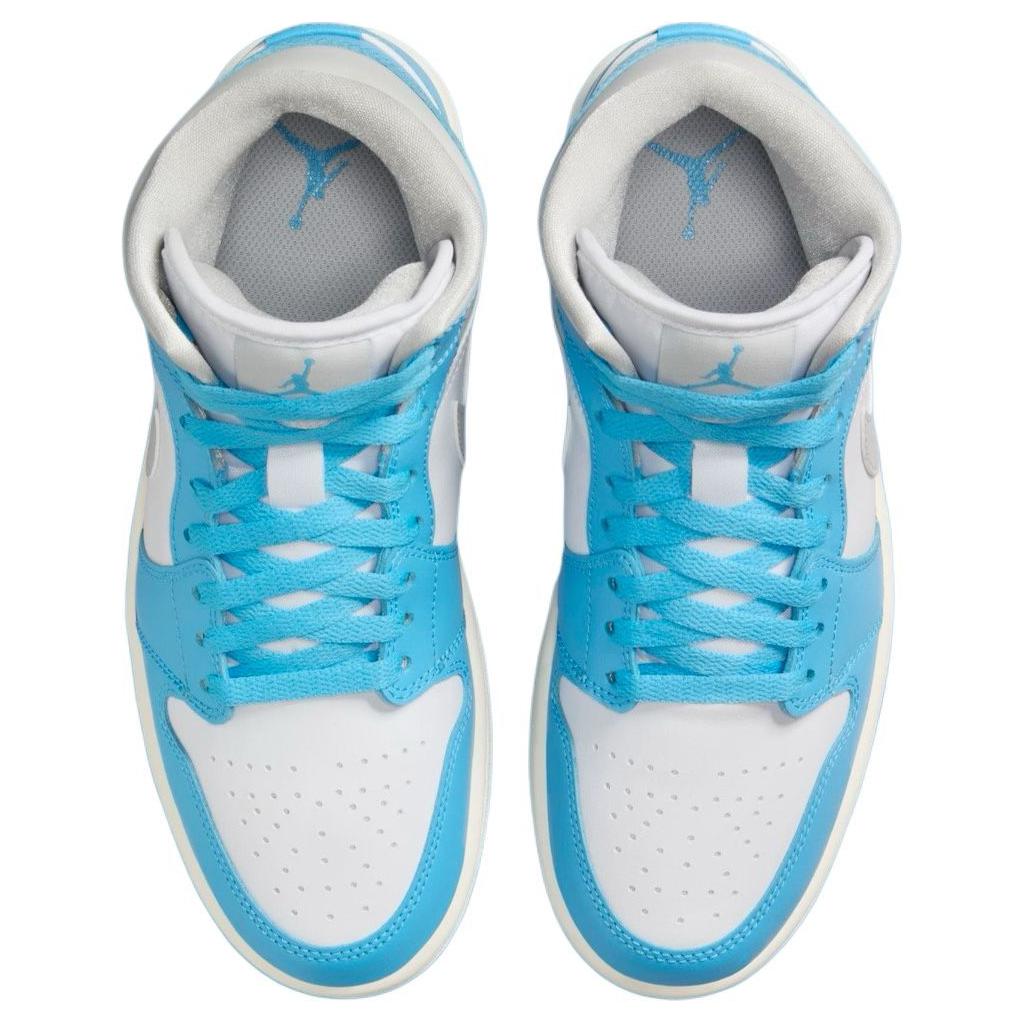 Jordan 1 Mid Dark Powder Blue White Sail Neutral Grey Women’s