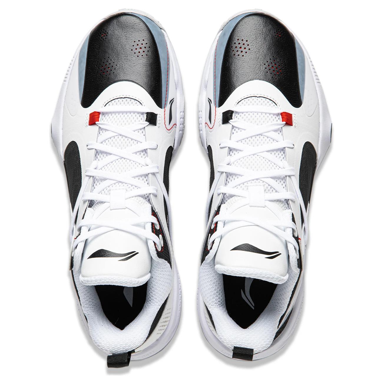 Li Ning Comfortable And Trendy Slip Resistant Abrasion Resistant Cushioning Low top Basketball Shoes Men’s White Black