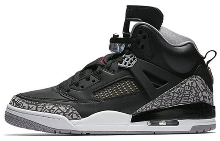 Jordan Spizike Black Cement Comfortable Casual Mid Top Retro Basketball Shoes Men's Black