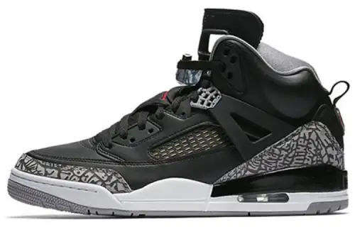 Jordan Spizike Black Cement Comfortable Casual Mid Top Retro Basketball Shoes Men's Black
