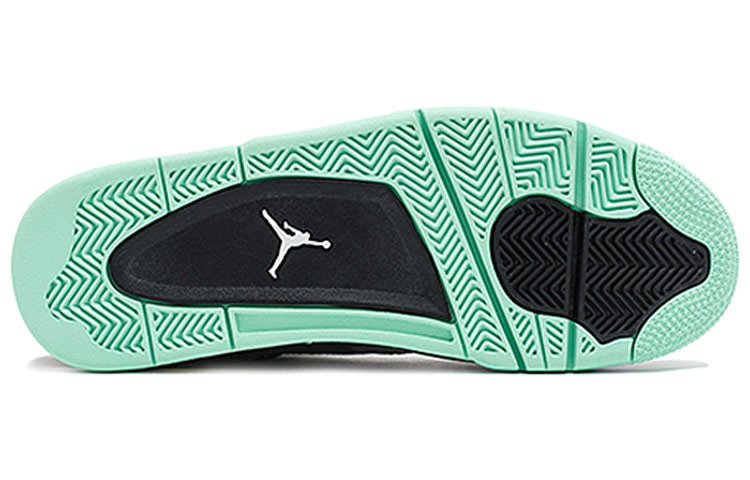 Мужские кроссовки Jordan Air Jordan 4 Retro Green Glow (серо-зеленые) — фото 5