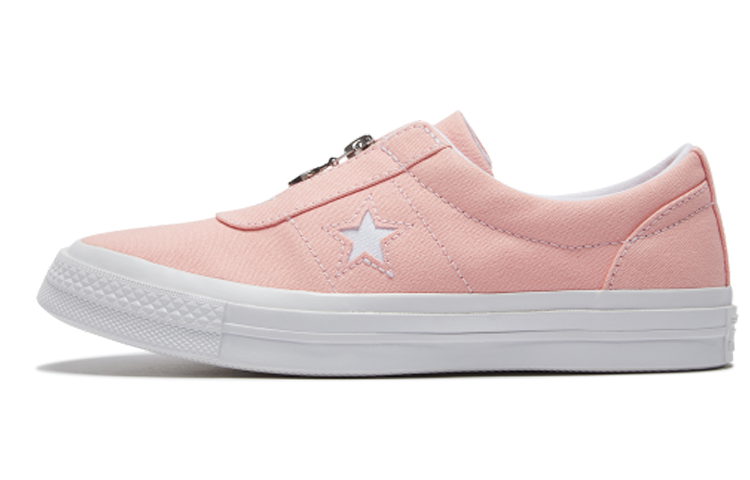 Женские кеды Converse One Star (розово-белые) — фото 1