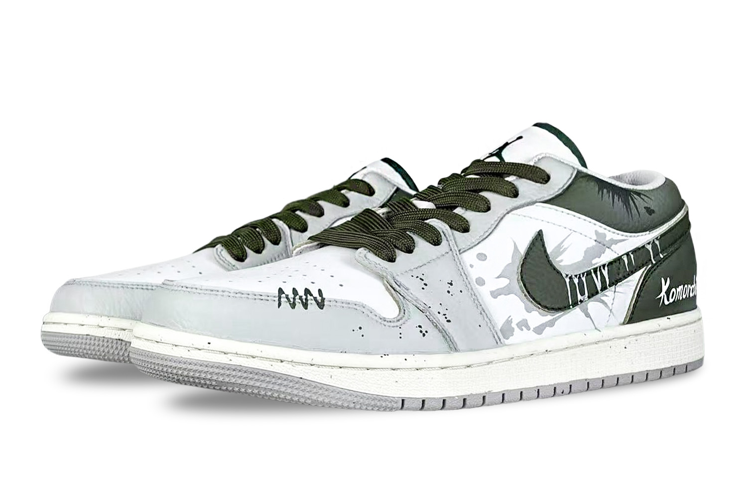 Jordan Air Jordan 1 Maris Sal Bubbles, Ji Mu Abrasion Resistant Abrasion Resistant Low top Vintage Basketball Shoes