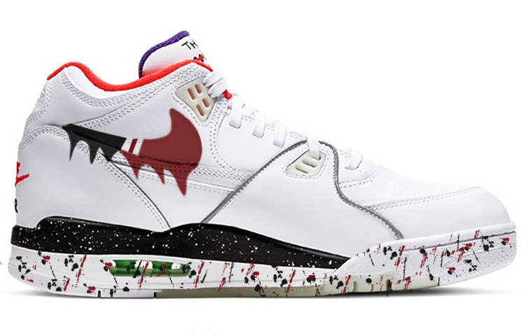 Nike Air Flight 89 Mid top Vintage Basketball Shoes Men’s White Red Black