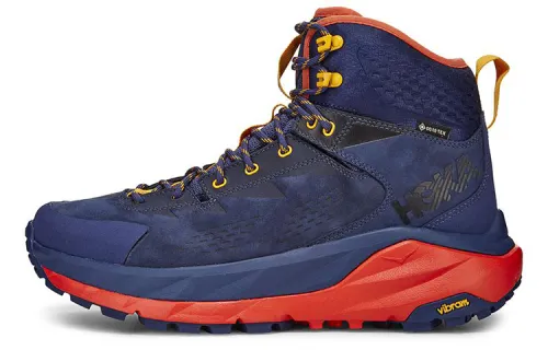 HOKA ONE ONE Kaha GTX Cushioning Slip Resistant Abrasion Resistant High top Mountaineering Hiking Shoes Men's Dark Blue