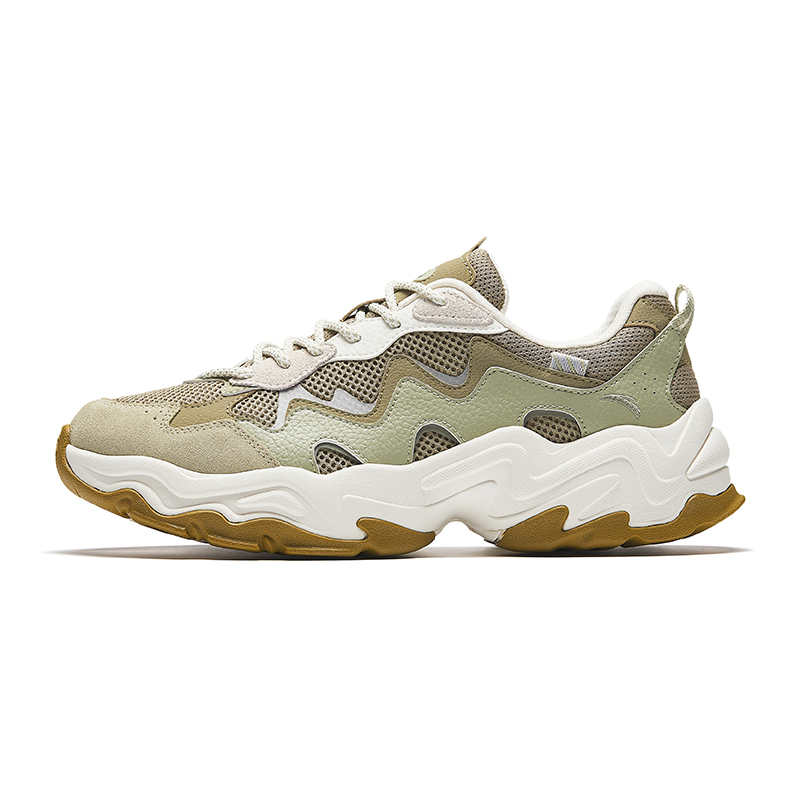 Anta Starlight 2 Cushioning Abrasion Resistant Slip Resistant Low top Chunky Sneakers Men's Brown Green White