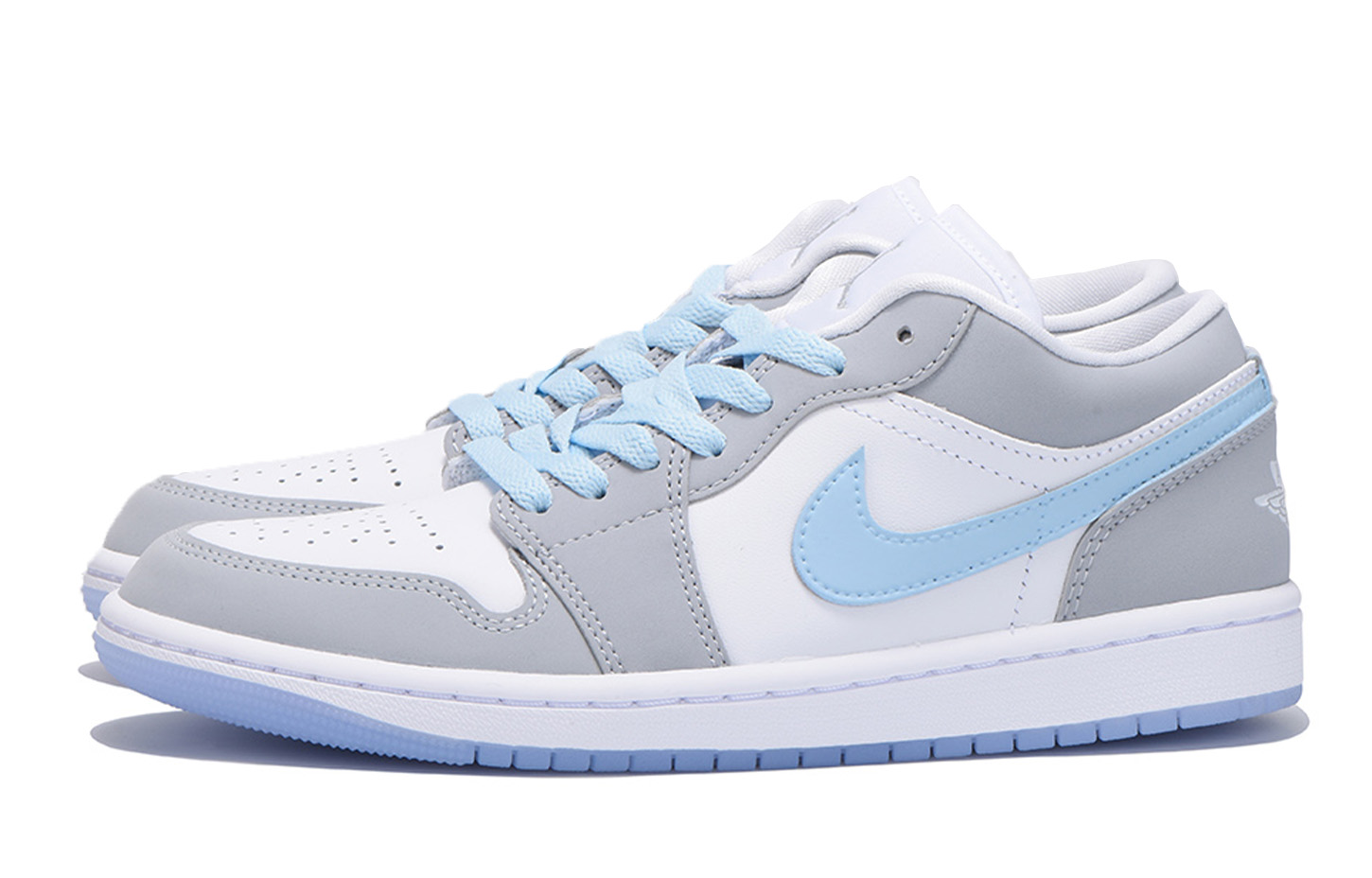 Jordan Air Jordan 1 Slip Resistant Abrasion Resistant Low top Vintage Basketball Shoes Women’s Light Gray