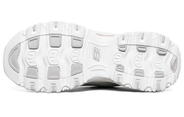 Женские кроссовки Skechers D'LITES 1.0 (бело-серо-розовые) — Белыйсерыйрозовый — фото 5
