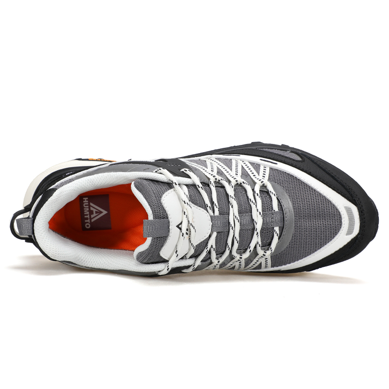 HUMTTO Classic And Versatile Cushioning Support Cushioning Support Low top Hiking Shoes Men’s White Gray Black