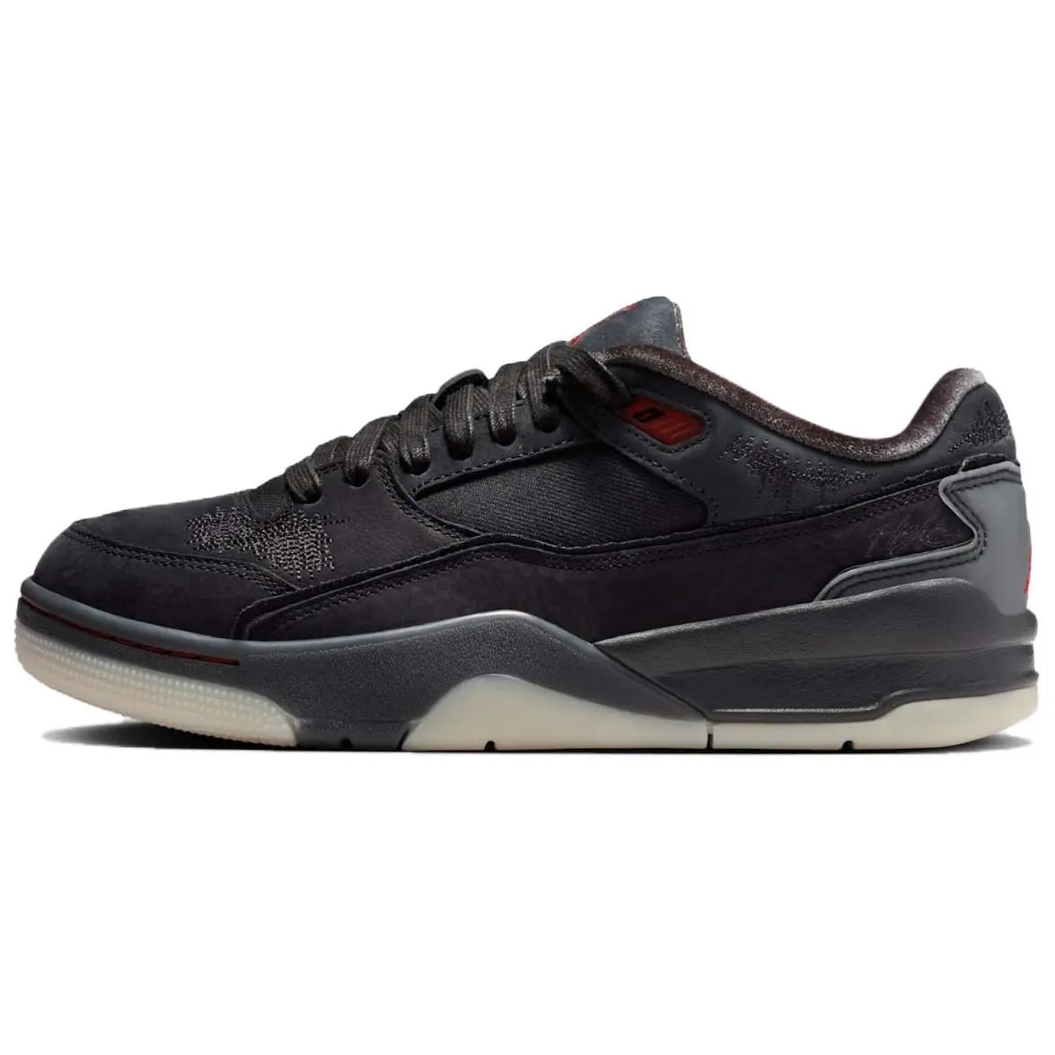Jordan x Who Decides War FLIGHT COURT Low top Vintage Basketball Shoes Women's Black