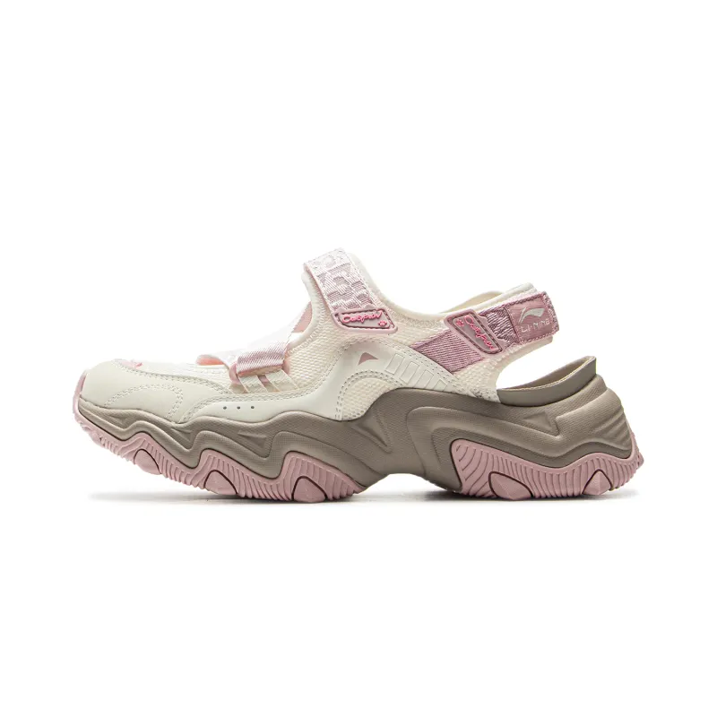 Li Ning Cat Paw SANDAL Abrasion Resistant Cushioning Lightweight Grip River Trekking Shoes Women's Beige Pink