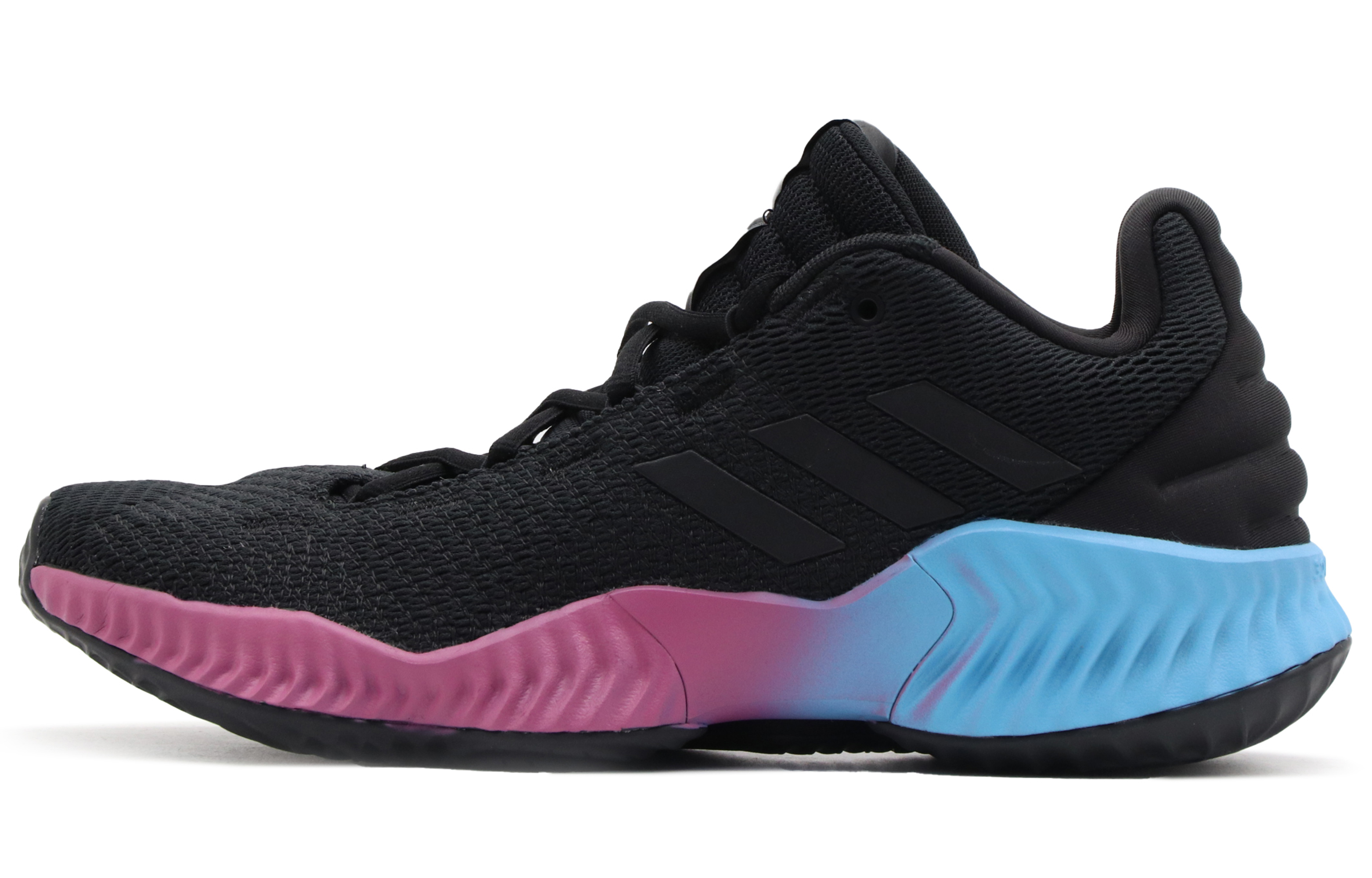 Adidas Pro Bounce 2018 Cushioning Slip Resistant Low top Basketball Shoes Men's Black Blue