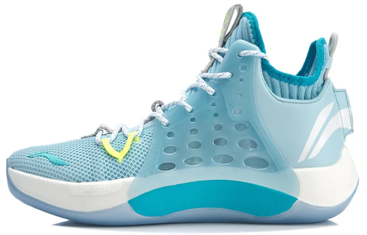 Li Ning SONIC 7 Fabric Cushioning Slip Resistant Abrasion Resistant Mid top Performance Basketball Shoes Men's