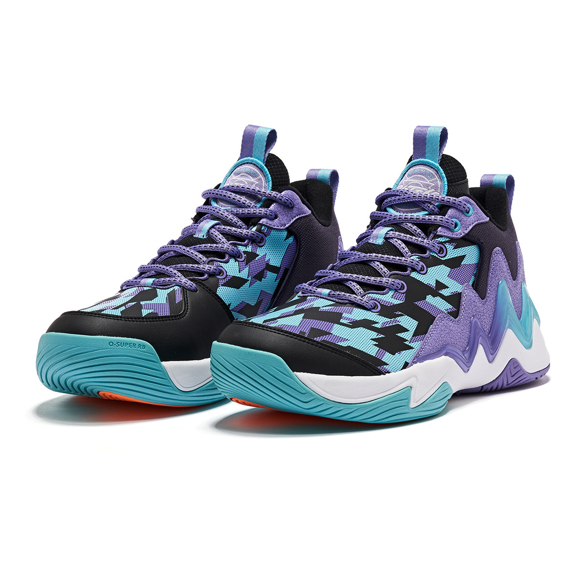 QIAODAN Cushioning Abrasion Resistant Thermal Low top Basketball Shoes Men’s Black Purple