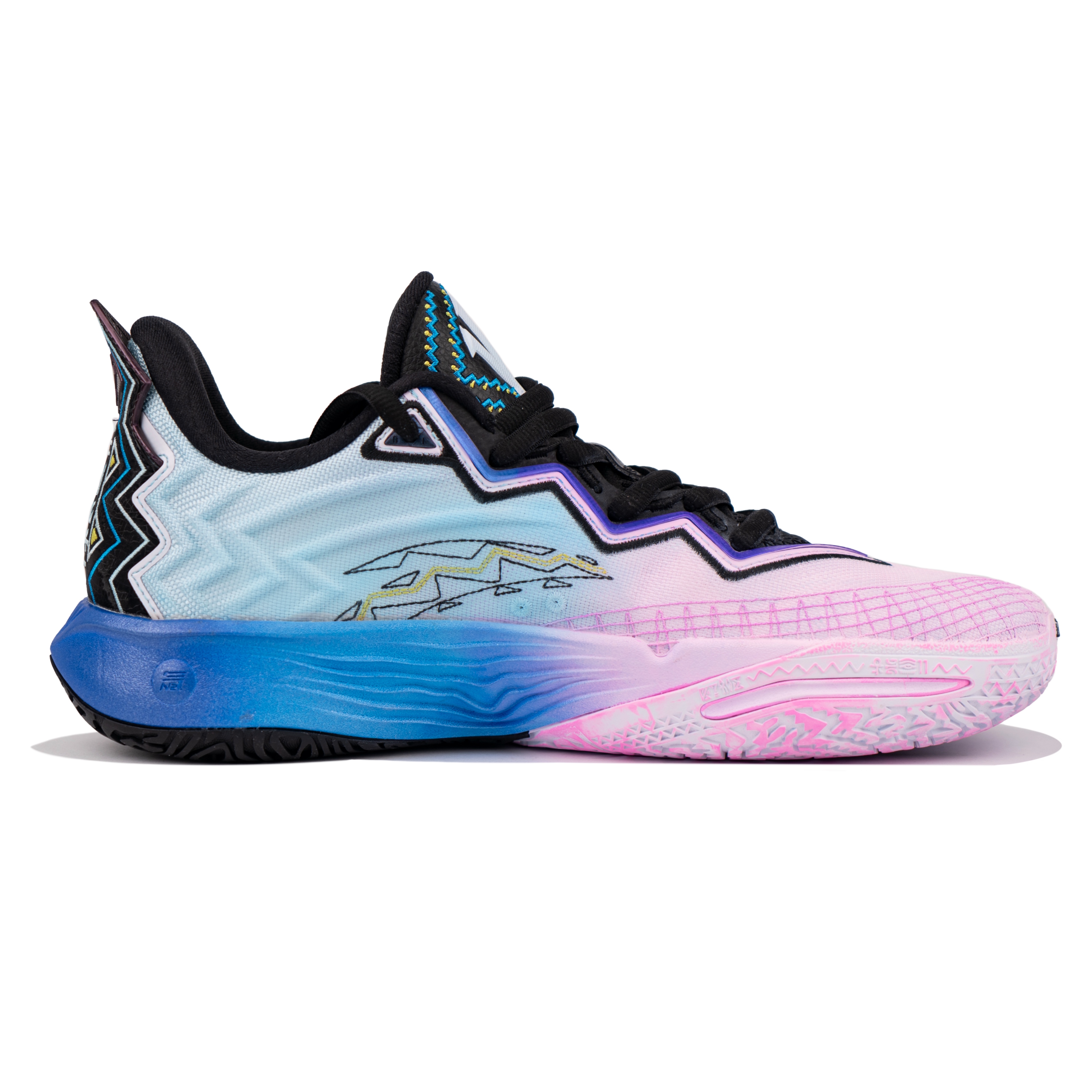Anta KAI 2 Low top Nitrogen Technology Basketball Shoes Men’s Blue Pink Mismatched