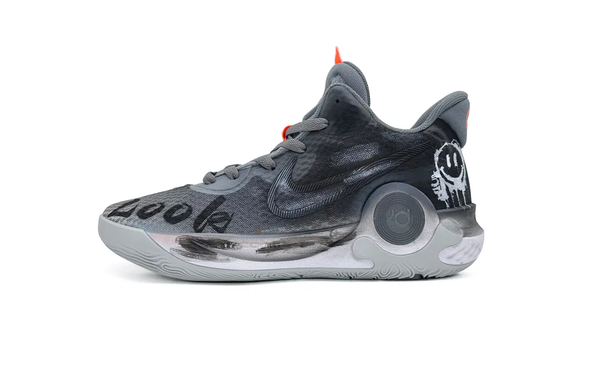 Nike KD Trey 5 IX Fabric Slip Resistant Abrasion Resistant Mid top Basketball Shoes Unisex Black Gray