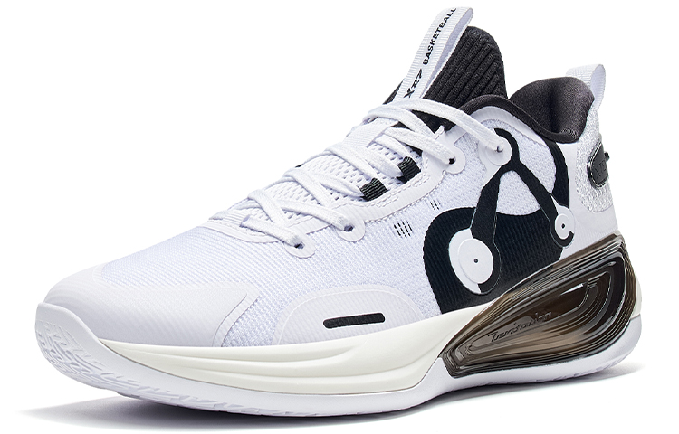 XTEP Slip Resistant Abrasion Resistant Low top Basketball Shoes Men’s White Black