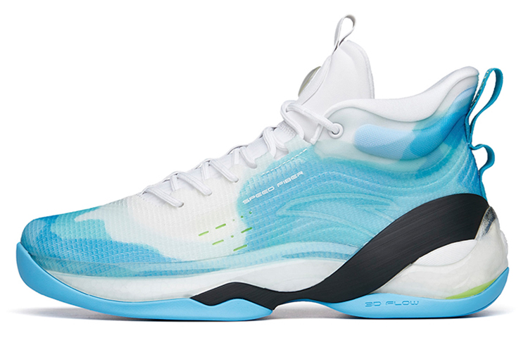 Anta KT7 Thompson Seventh Generation Nitrogen Technology Wave Fabric Synthetic Leather TPU Shock Absorption Anti-Slip Wear Resistance Wrapping Support Rebound High Top Nitrogen Technology Practical Basketball Shoes Men's Blue and White