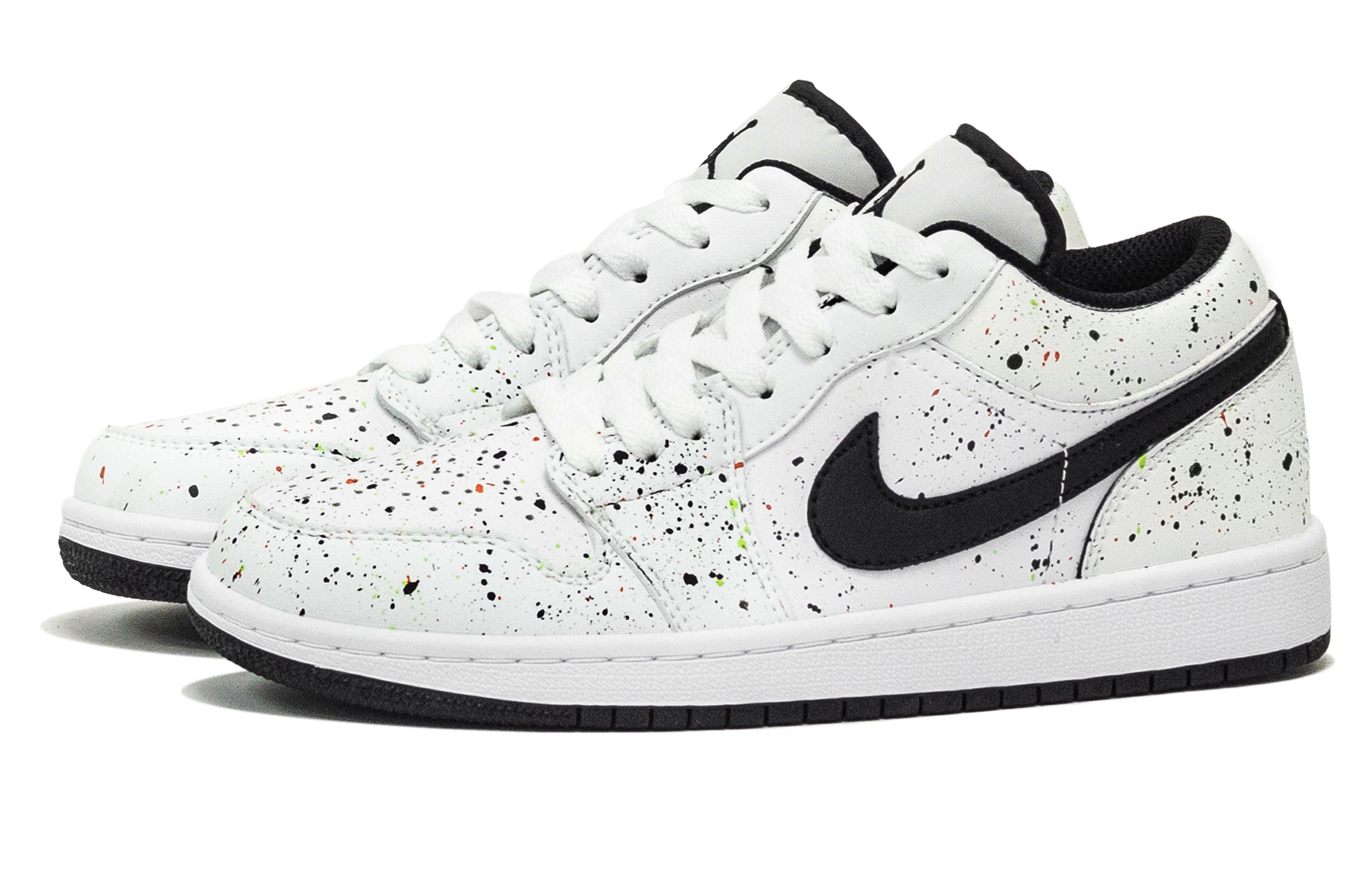 Jordan Air Jordan 1 Colorful Leather Low top Vintage Basketball Shoes Unisex White