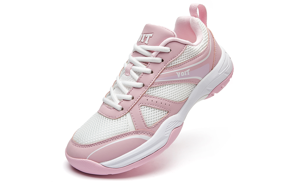 VOIT Abrasion Resistant Coverage Lightweight Low top Badminton Shoes Women’s Pink White