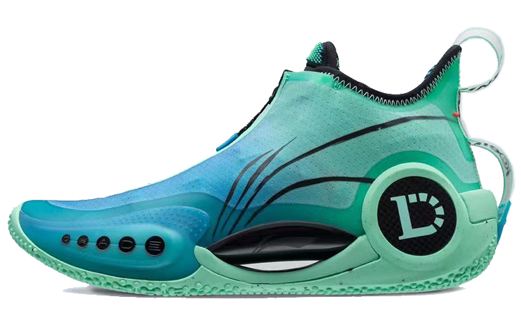 LiNing WOW 9 Wade's Way 9 \"Ice Blood\" cold-blooded, comfortable and versatile, fabric synthetic leather TPU, wear-resistant and breathable, mid-top Light Foam/䨻 basketball shoes, men's fluorescent green