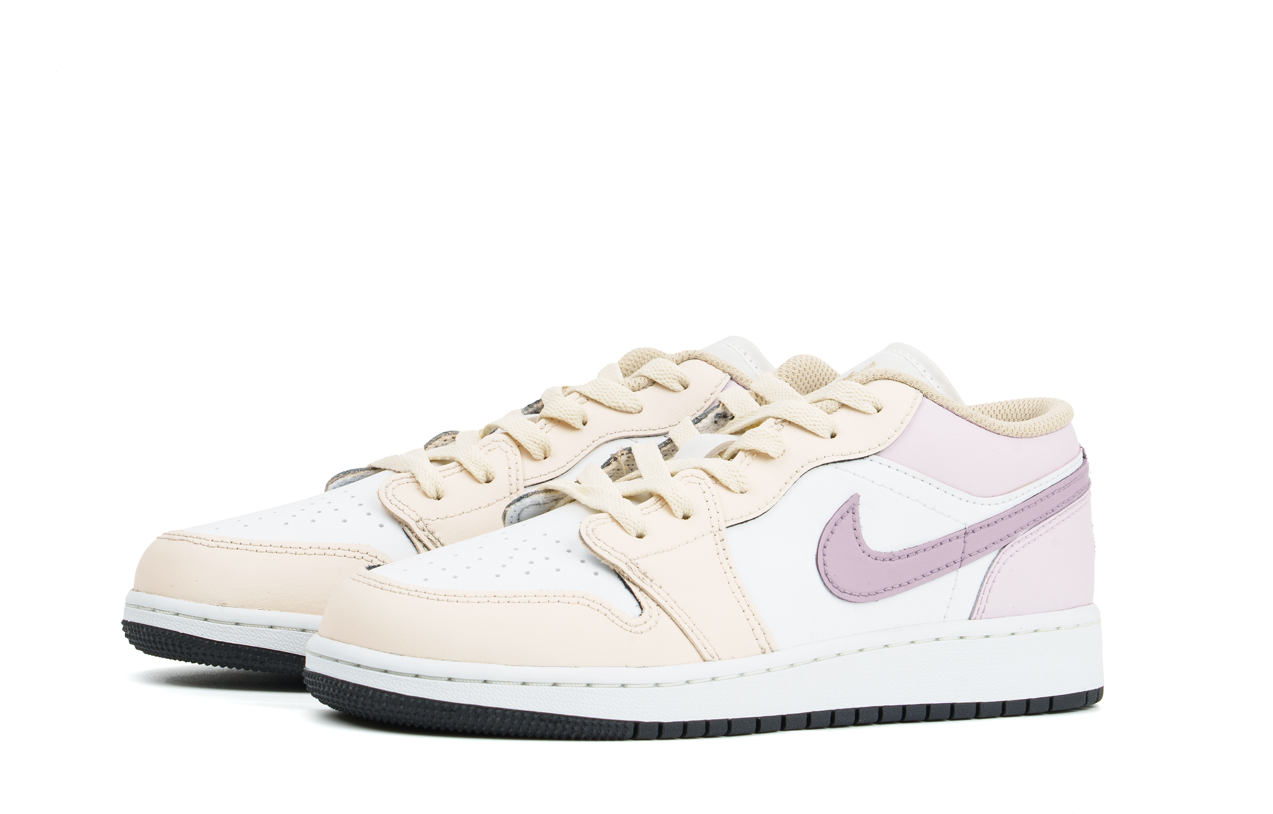Jordan Air Jordan 1 Abrasion Resistant Low top Vintage Basketball Shoes Unisex White Pink