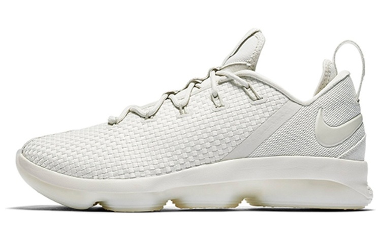 Nike Lebron 14 round head lace, non-slip and lightweight, low top practical basketball shoes, men's white