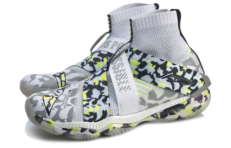 Li Ning Ranger Textile, Synthetic Leather, TPU Cushioning Slip Resistant Abrasion Resistant High top Training Shoes