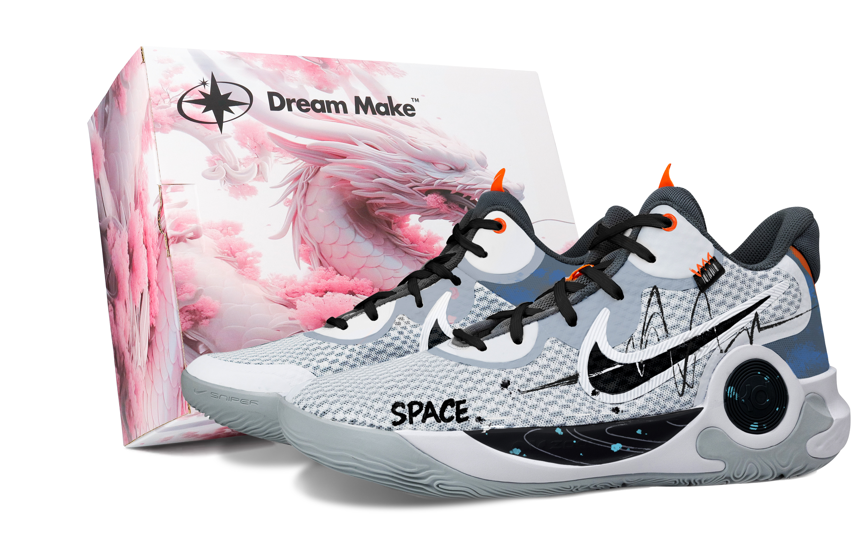 Nike KD Trey 5 IX Xingji Lost Journey Pink Gift Box Fabric Cushioning Breathable Mid top Basketball Shoes Unisex